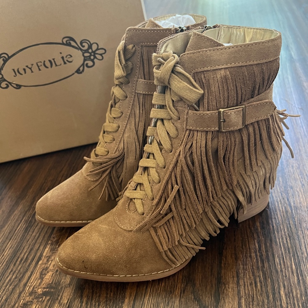 Joyfolie Nika Fringe Boot Size 7.5 New